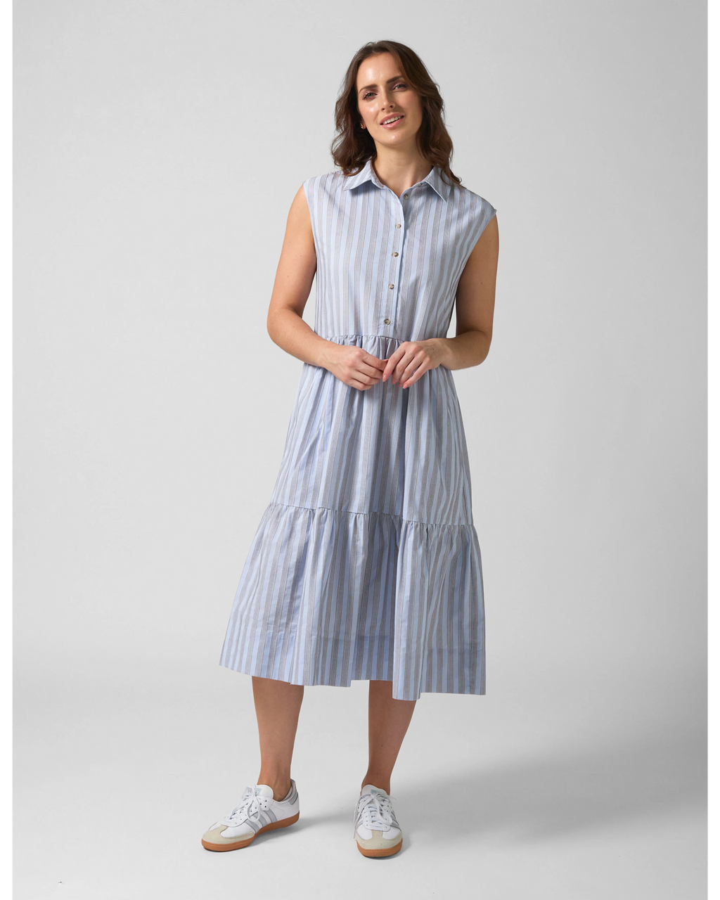 Ellie Dress - Sand Stripe