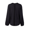 Merino Round Neck Top With Front Keyhole / Midnight