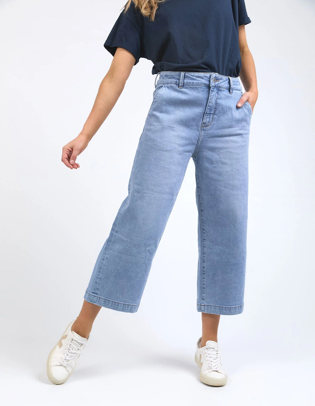 Sidney Cropped Wide Leg Jean - Light Blue Wash