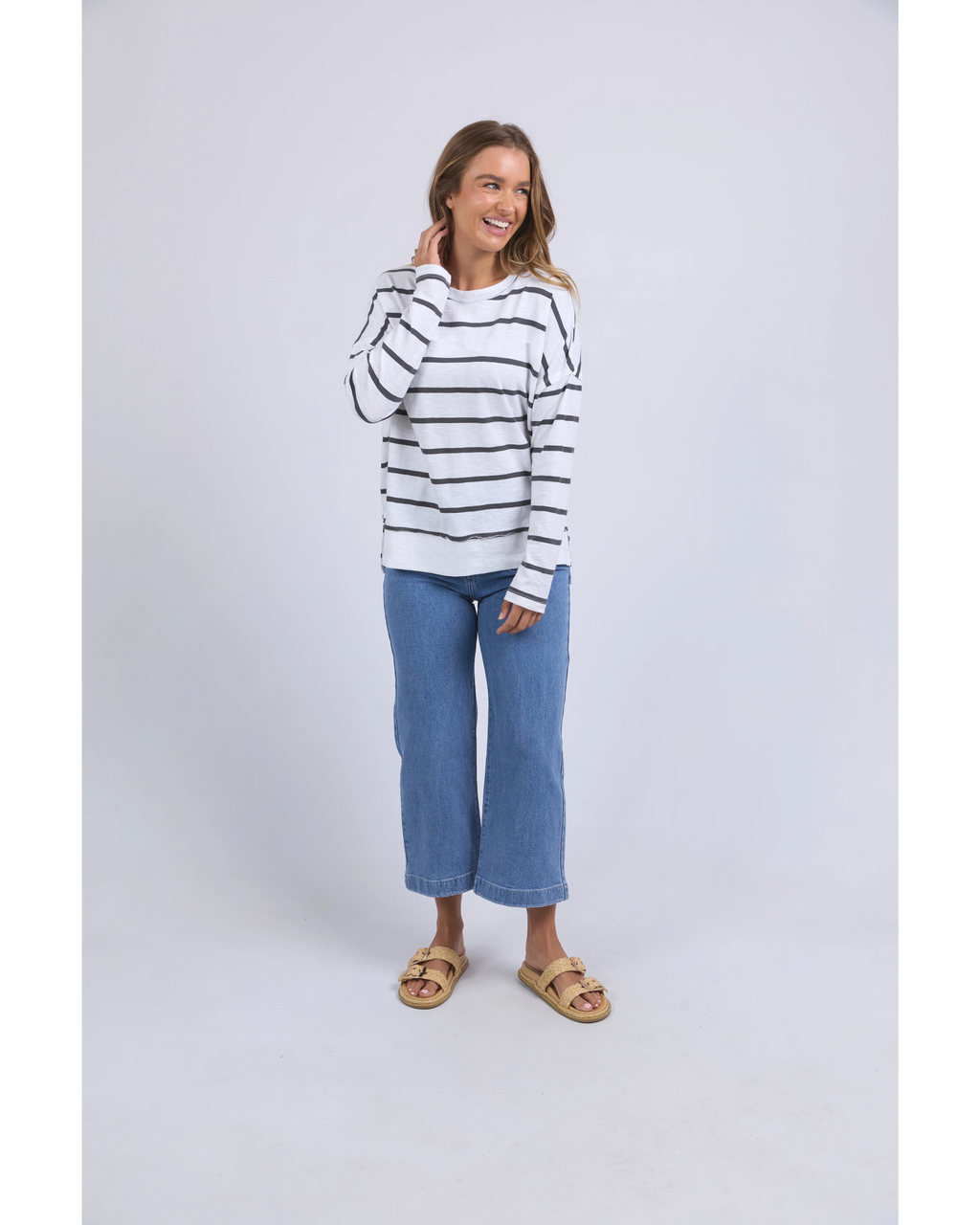 Layne Stripe Theow On Top  / Charcoal