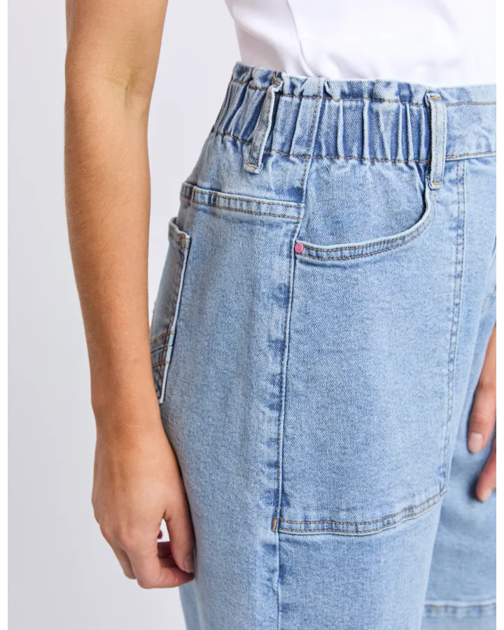 Atlas Long Denim Short / Mid Blue Wash