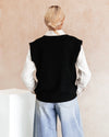 V Neck Vest - Black