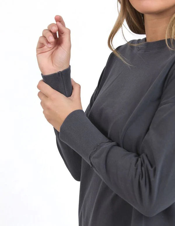 Farrah Long Sleeve Top - Charcoal