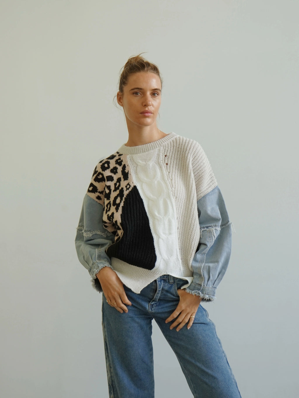 Tessa - Denim/Leopard