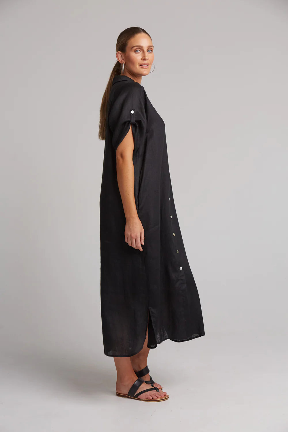 Studio Shirt Dress  - Ebony