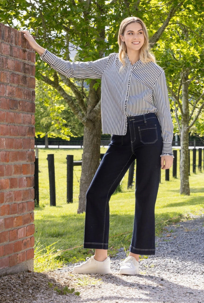 Wide Leg Ankle Grazer Jean / Ink Denim