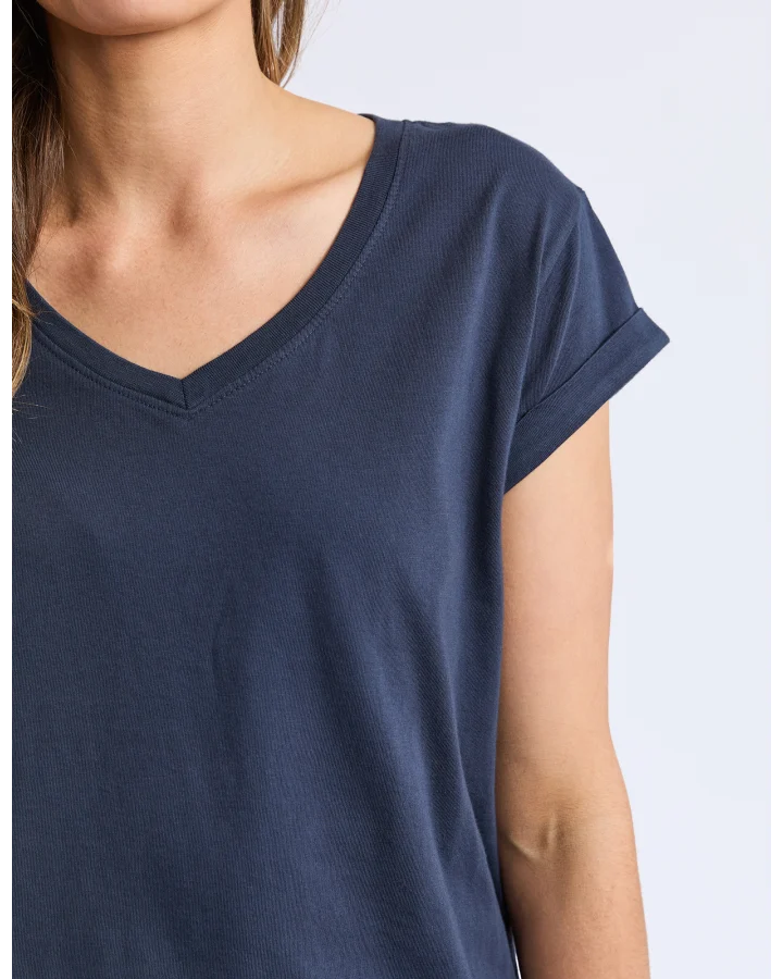 Manly Vee Neck Tee / Navy