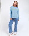 Simplified Metallic Crew / Light Blue with Lime