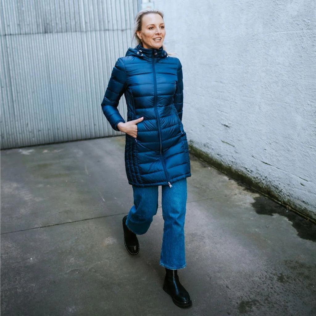 Sarah Long Packable Down Coat / Moonlight