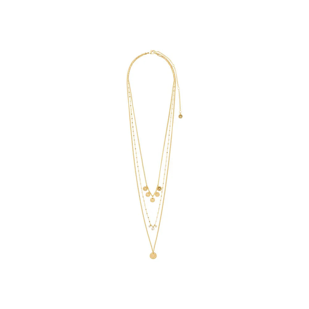 Carol Layered Necklace 3-in-1 - Gold Plated Crystal