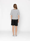 Arrow Tee - Black + White Stripe