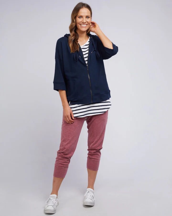 Beachy Zip Hoodie - Navy