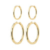 Eve Hoop Earrings 2-In-1 Set - Gold Plated