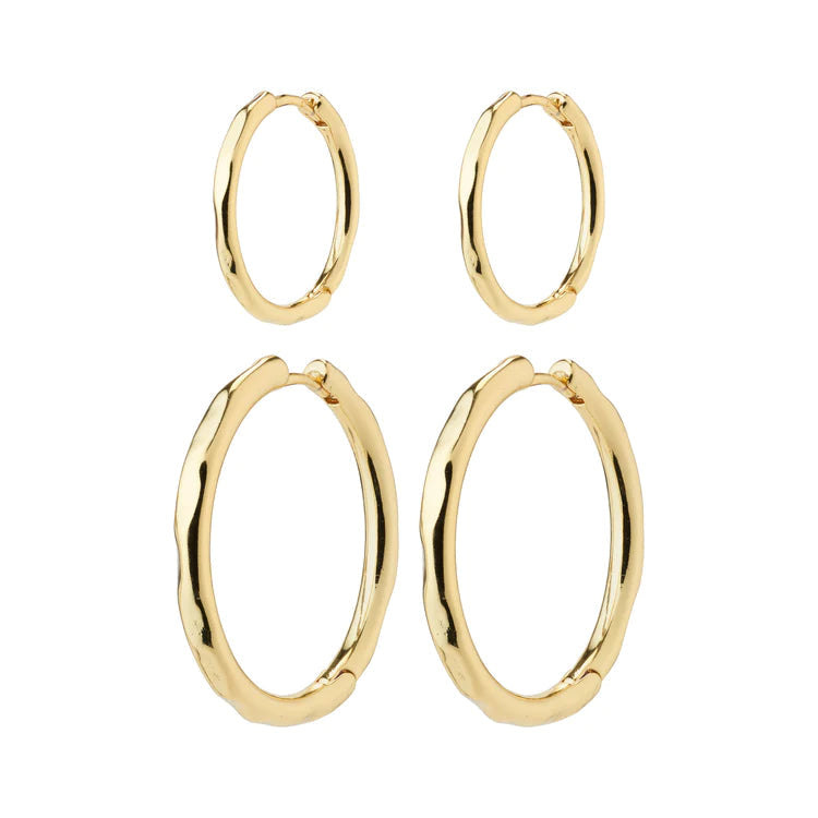 Eve Hoop Earrings 2-In-1 Set - Gold Plated