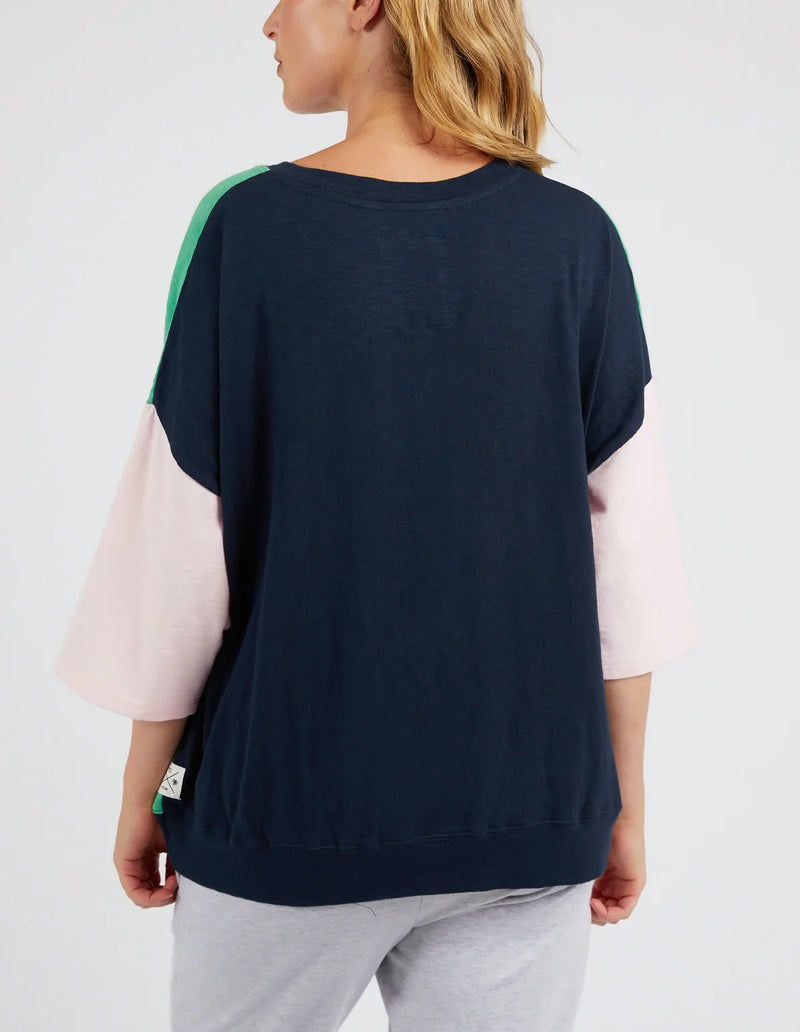 Mazie Colour Block Sweat - Greenbriar