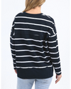 Jayne Stripe Throw on Top / Navy