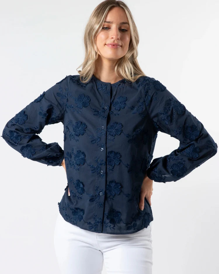 Frida  Blouse  - Navy