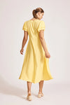 Parisio Button Midi Dress - Citrine