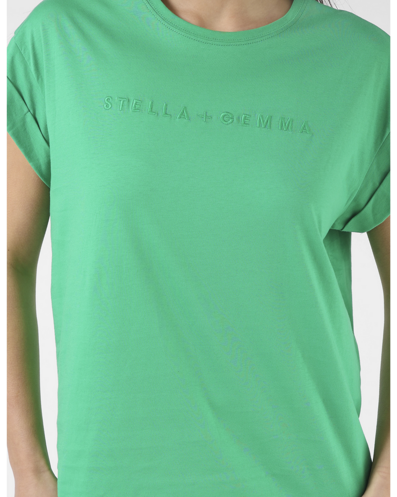 Cuff Sleeve Tee Shirt / Green