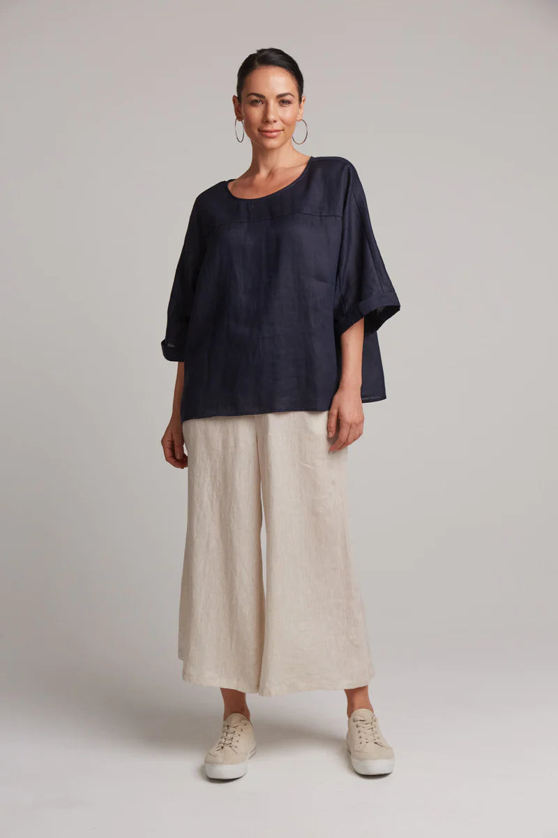 Studio Relaxed Top  - Navy / One Size