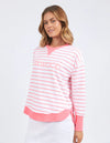 Simplified Crew - Neon Pink Stripe