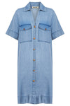 Melenia Denim Shirt Dress - Denim