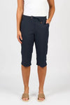 Below Knee Skinny Leg Elastic Waist Pant - Ink