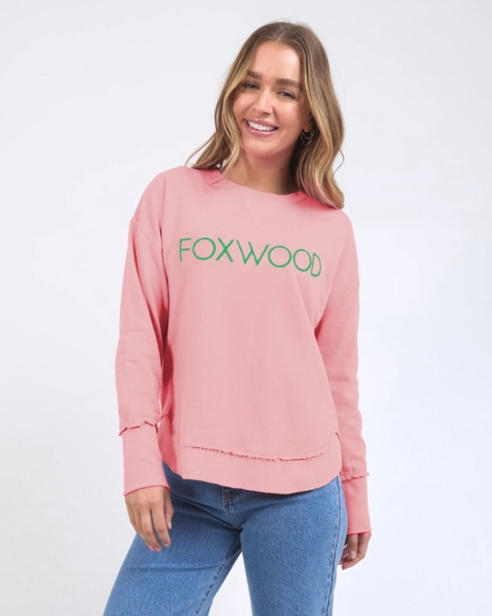 Simplified Metallic Crew / Pink with Emerald Green