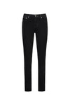 Straight Leg Full Length Pinwale Cord Pant with Fly - Black