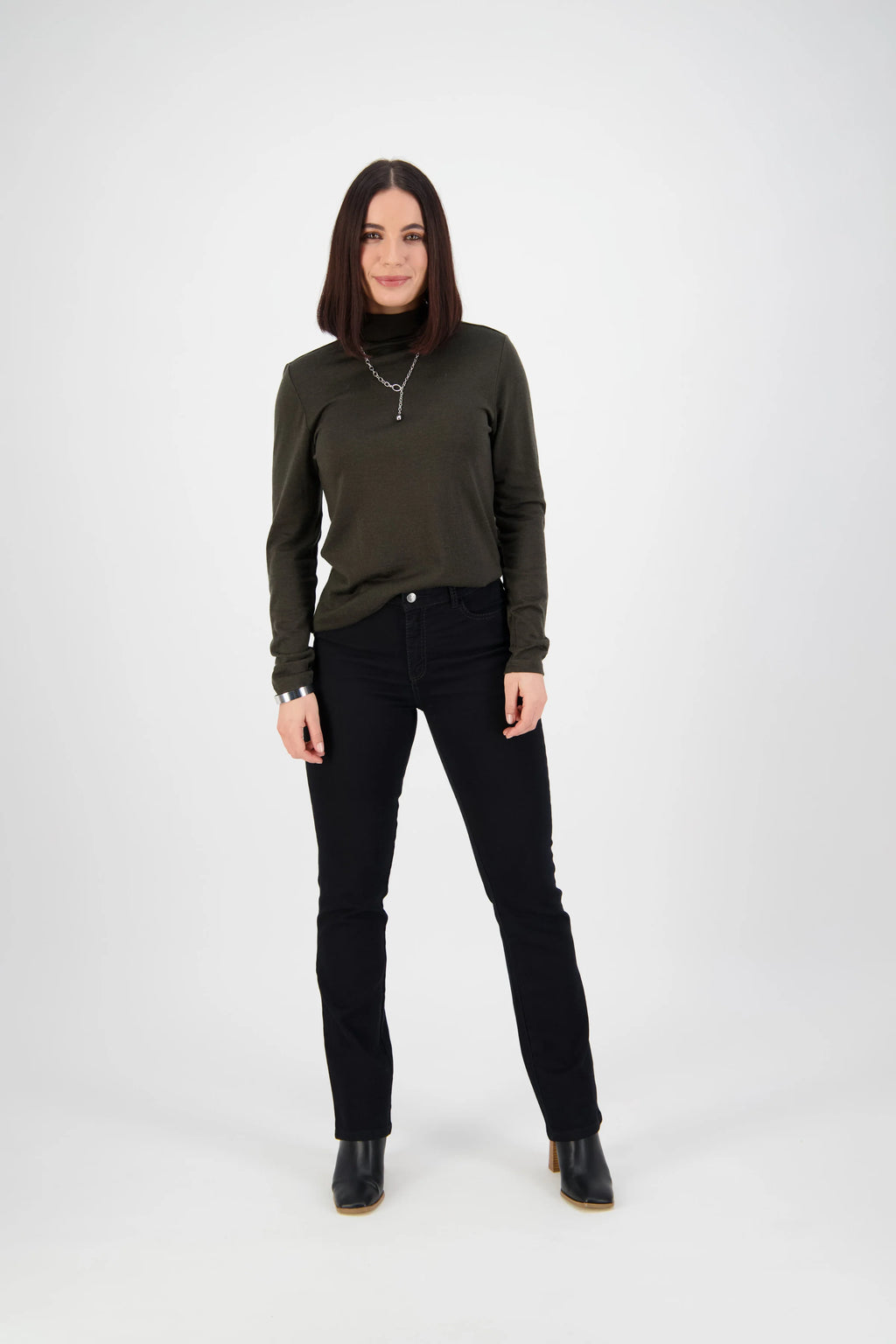 Straight Leg Full Length Jean - Black Denim