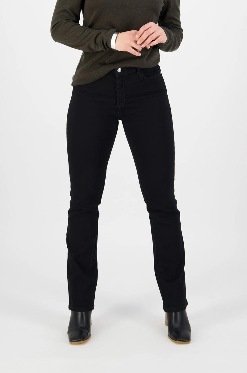 Straight Leg Full Length Jean - Black Denim