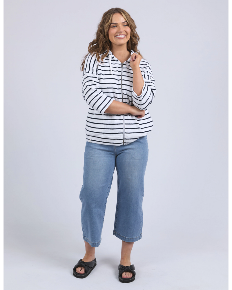 Beachy Hoodie Stripe / White