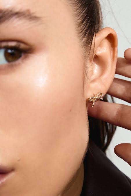 Catharina Recycled Earrings - Gold Plated - Crystal