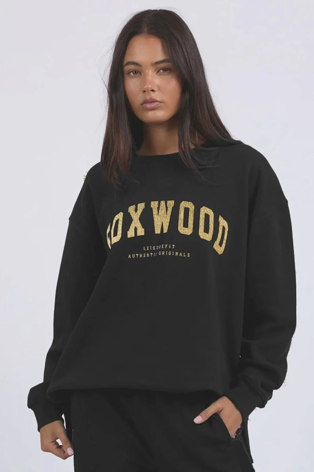 Metallic Interval Crew / Black With Gold