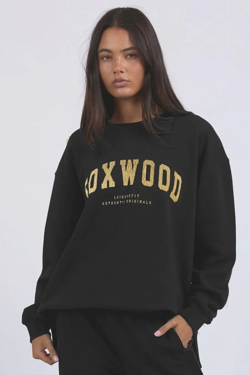 Metallic Interval Crew / Black With Gold