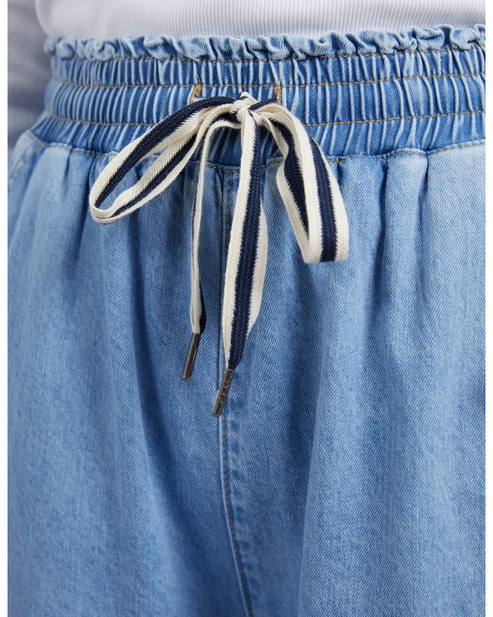 Greta  Wide Leg Pant / Mid Blue