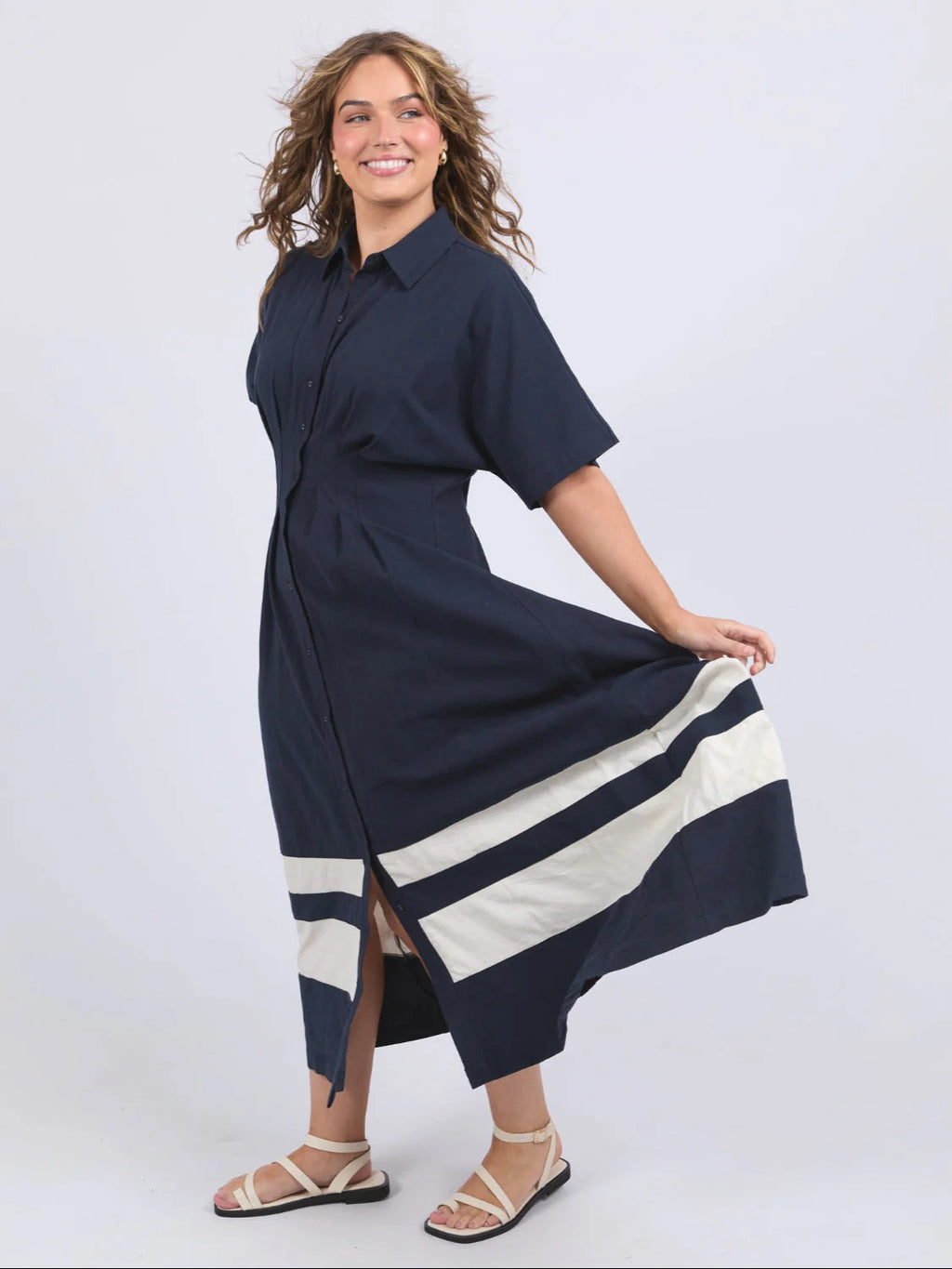 Scarlet Midi Dress / Navy