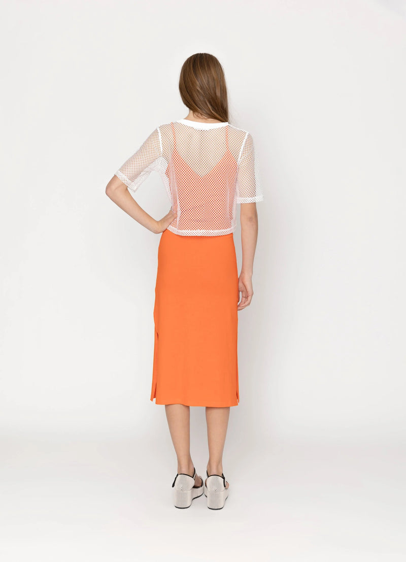 Arrow Mesh Top - White