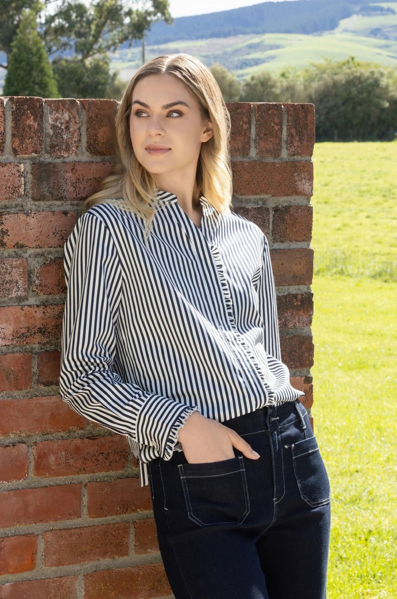 Wide Leg Ankle Grazer Jean / Ink Denim