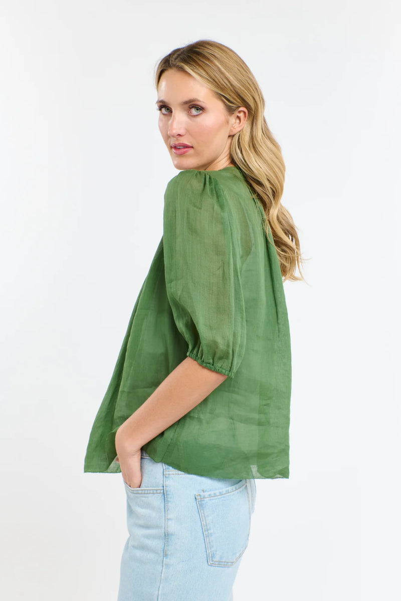 Ariel Pintuck Top / Kelly Green