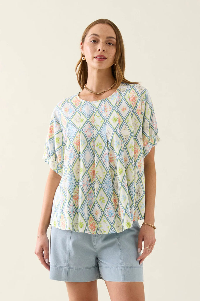 Ingrid Pleat Top / Tile