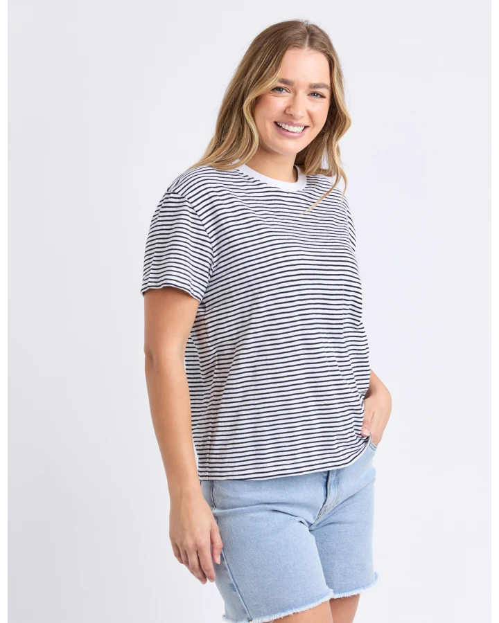 Hutch Stripe Tee / White