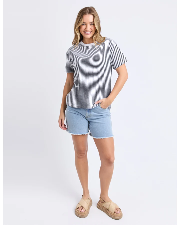 Hutch Stripe Tee / White