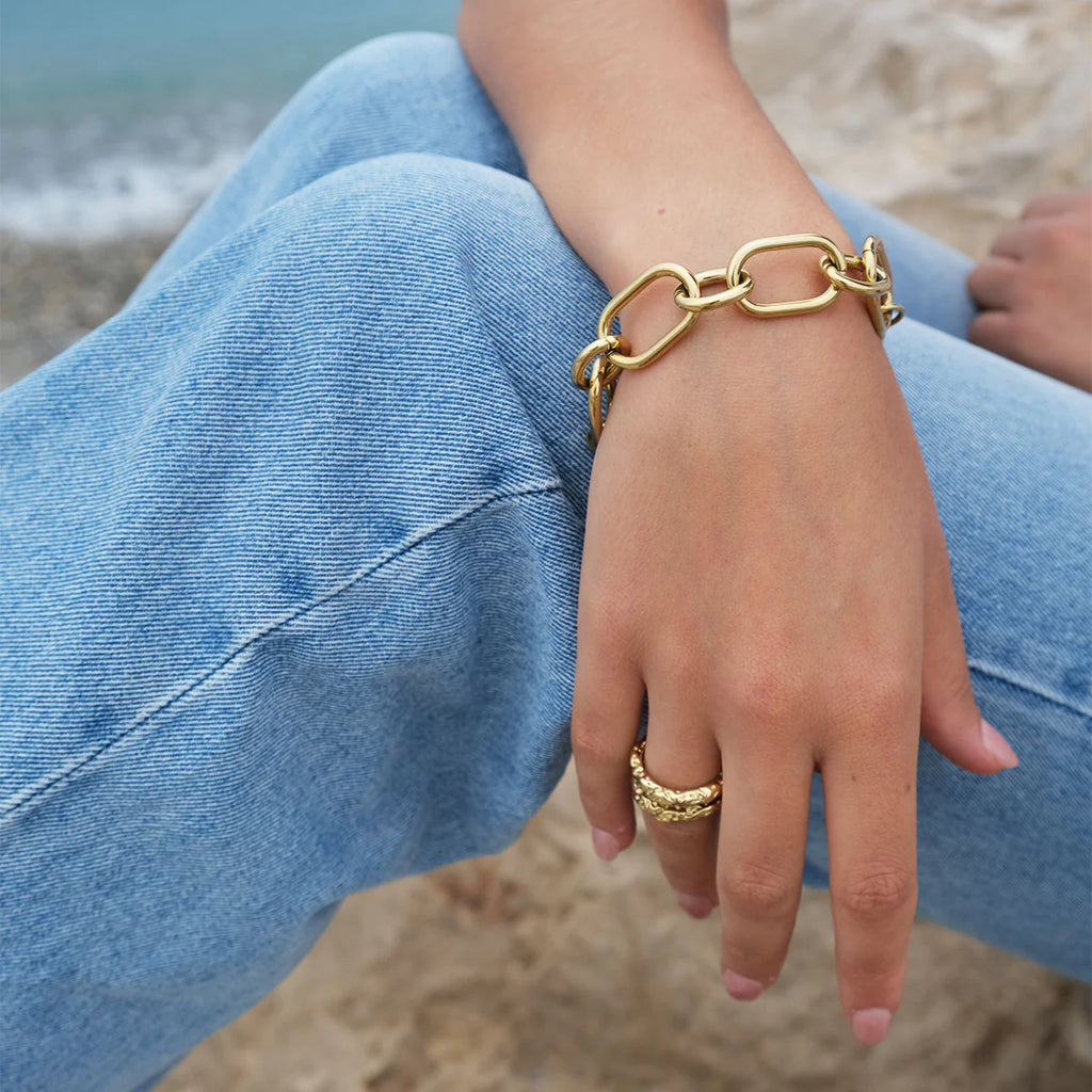 3046-0121 Heavy Chain Bracelet - Gold