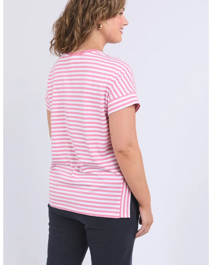 Yara Stripe S/S Tee  / Chateau Rose