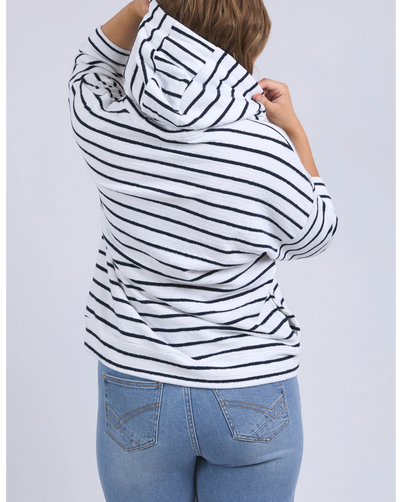 Beachy Hoodie Stripe / White