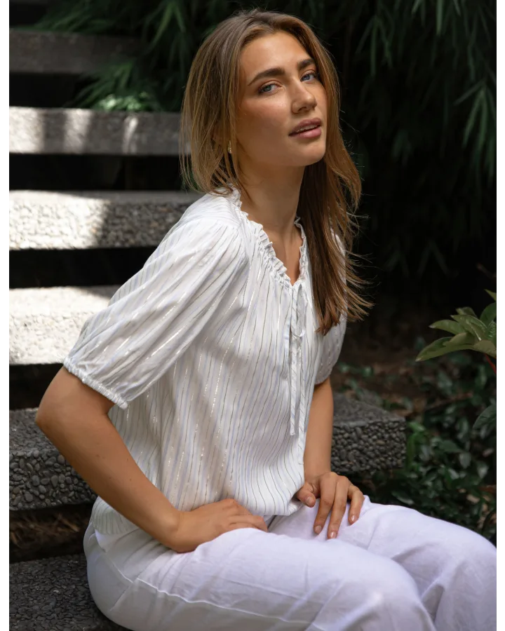 Arlo Blouse /  Santorini Stripe