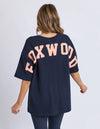 Interval Tee / Navy Neon Peach