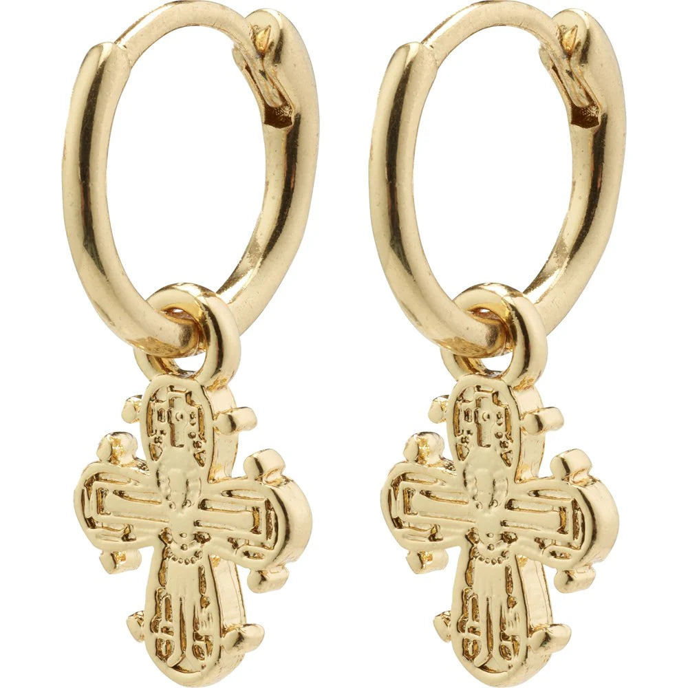 Dagmar Recycled Huggie Hoop Earrings - Gold Plated