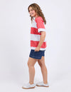 Bold Stripe Tee / Cayenne & White Stripe